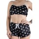Pijama Dama , 2 Piese ,Maiou Scurt Si Pantaloni Scurti Din Satin Negru Pijama Dama , 2 Piese ,Maiou Scurt Si Pantaloni Scurti Din Satin Negru